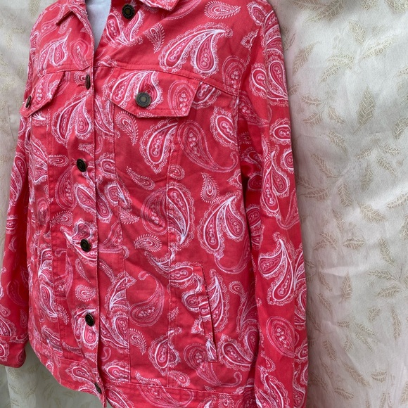 Jessica London size 14W jean jacket filigree pattern - Picture 10 of 12